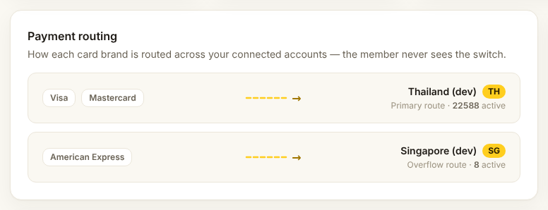The payment routing card