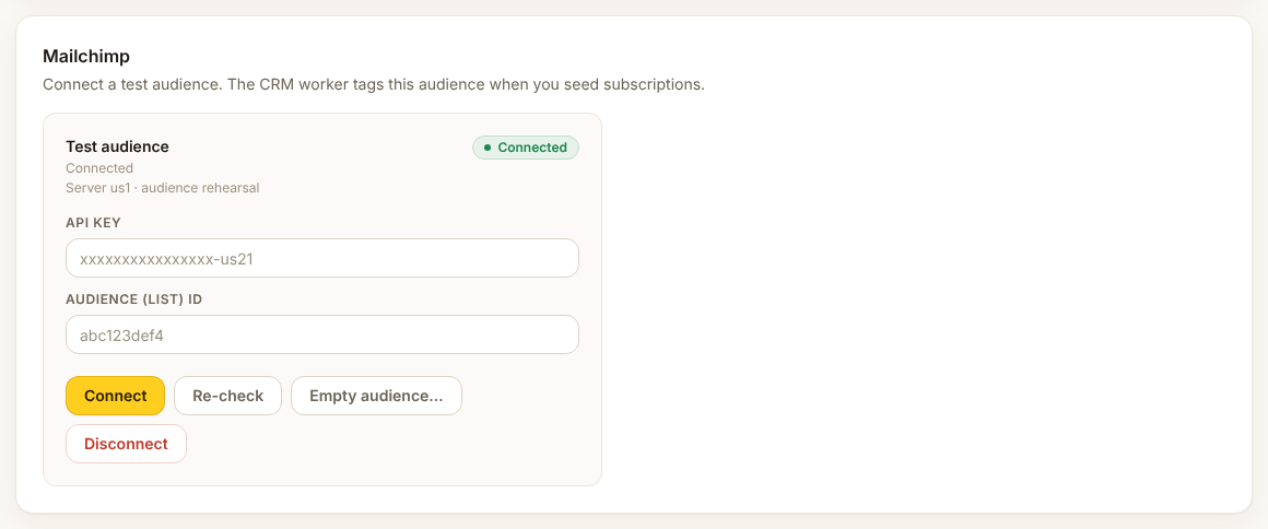 The Mailchimp card