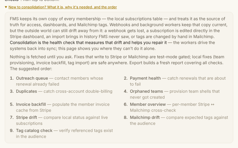 The built-in explanation of check order