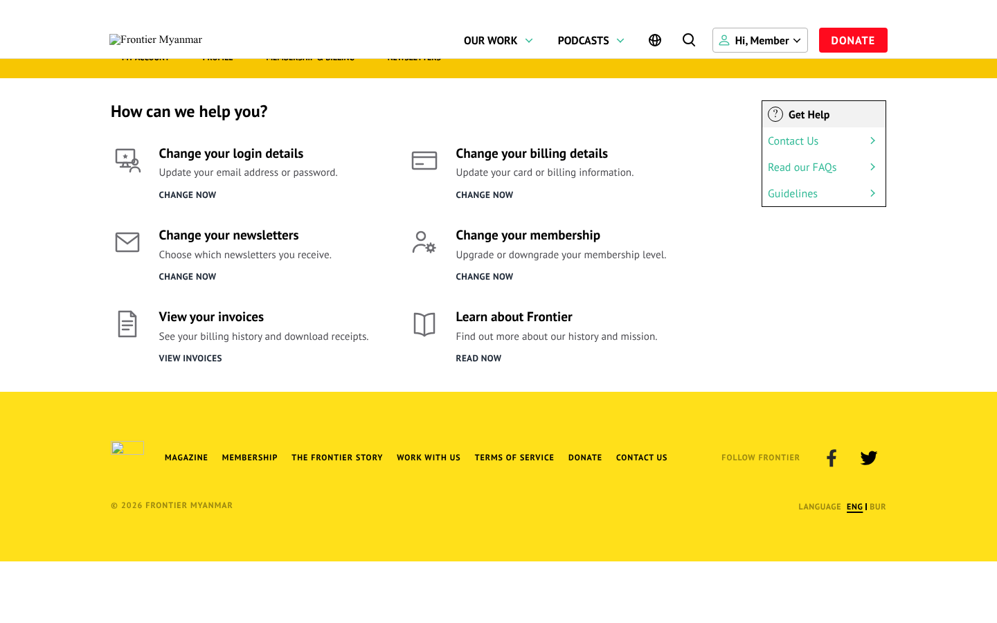 The account hub