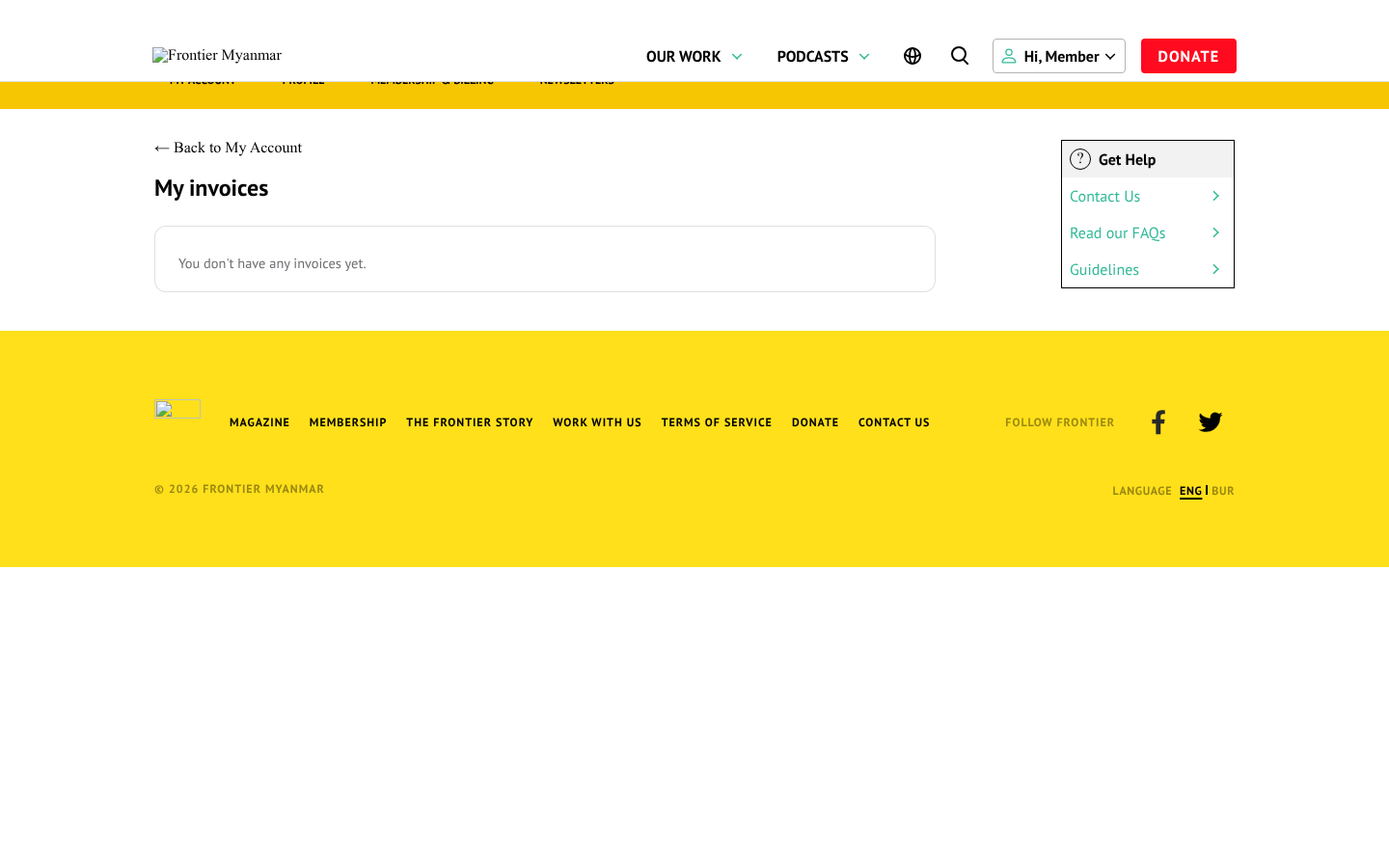 A member's invoices