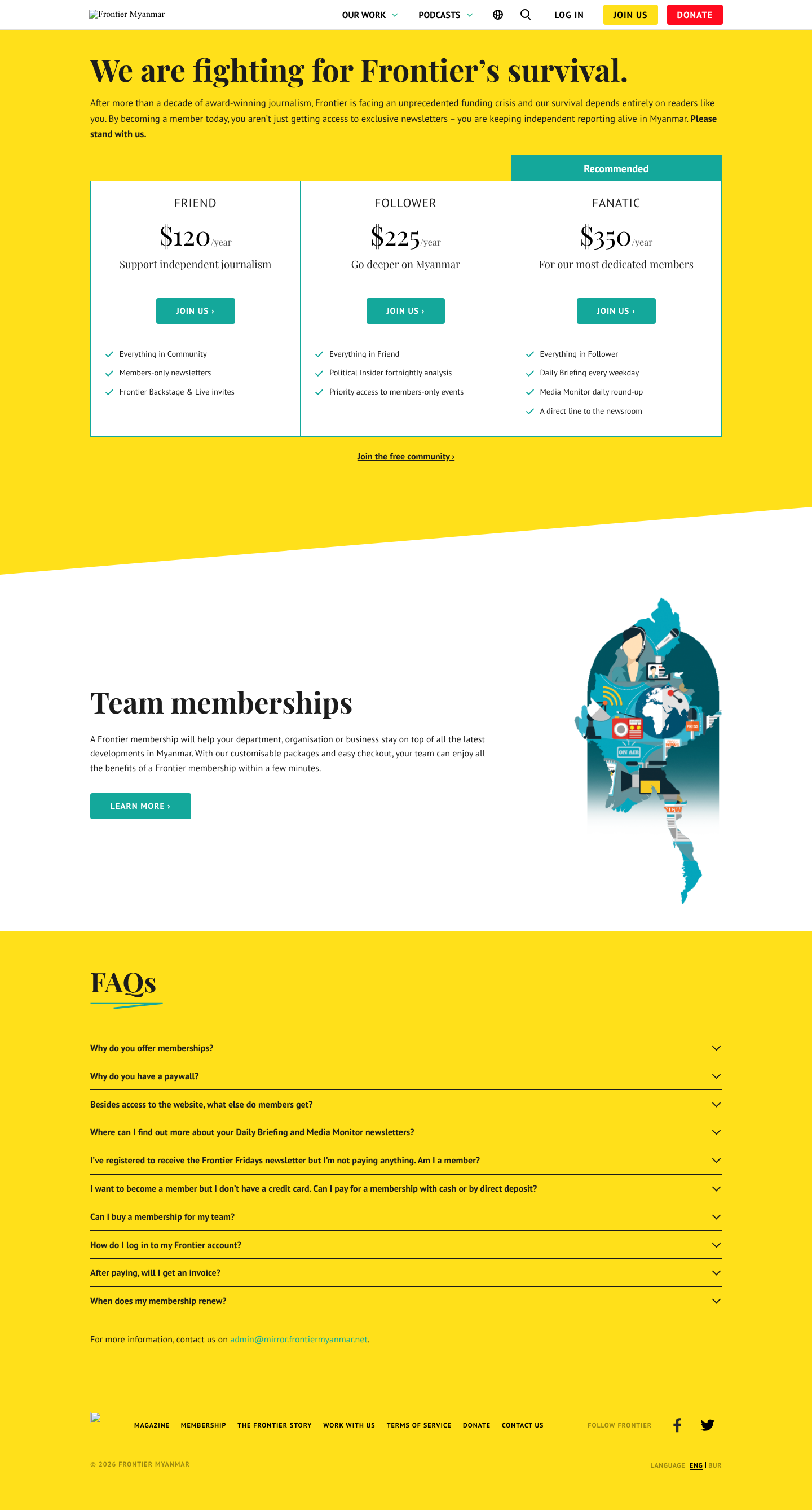 The whole pricing page