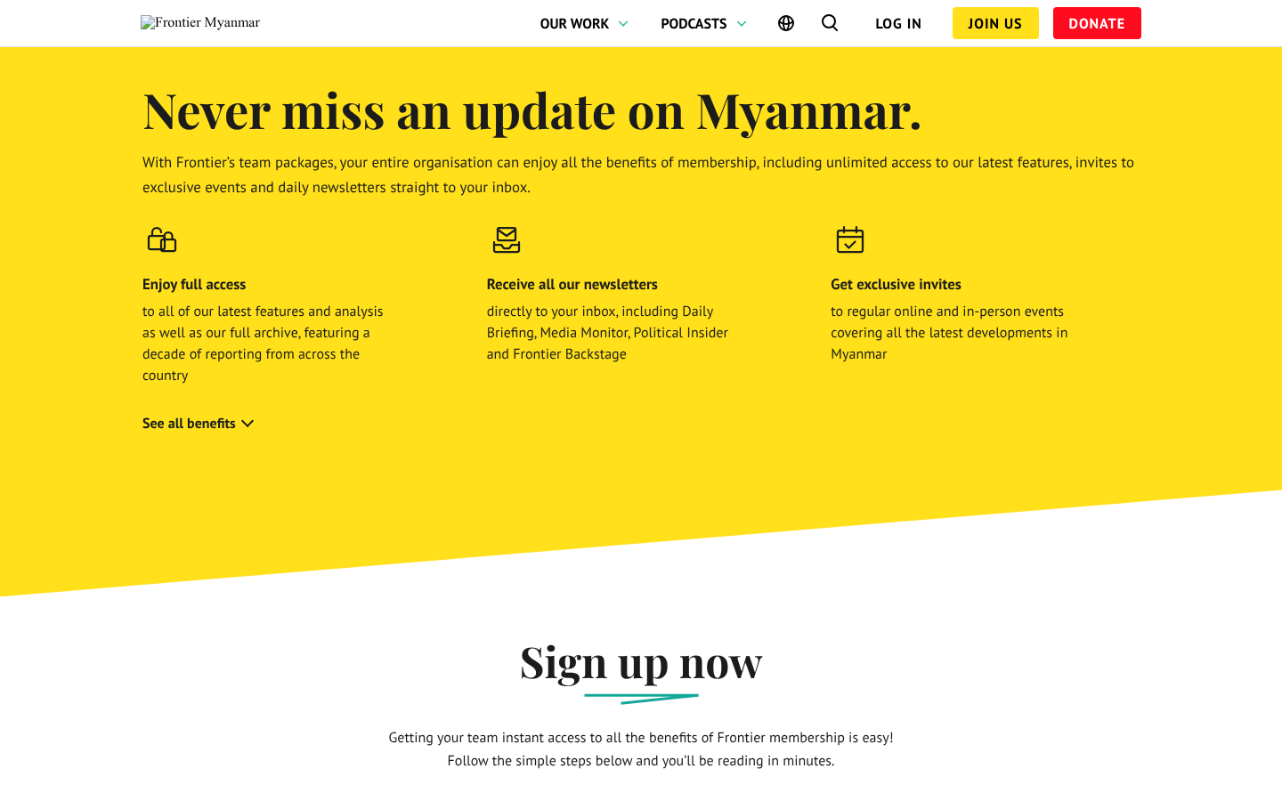 The team pricing page