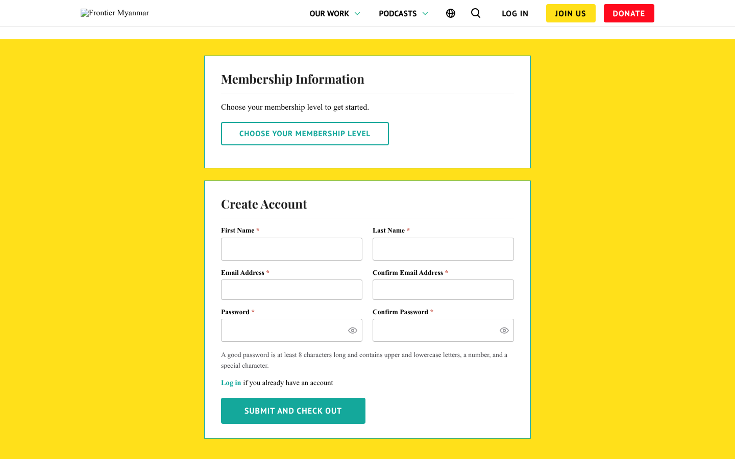 The join form