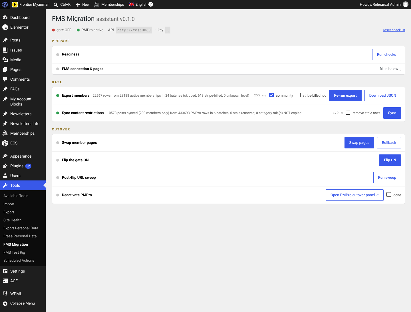 The migration assistant checklist